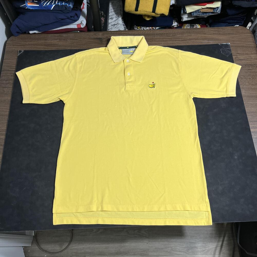 Vintage Masters Polo Shirt Augusta National Mens Large Yellow Golf Hong Kong